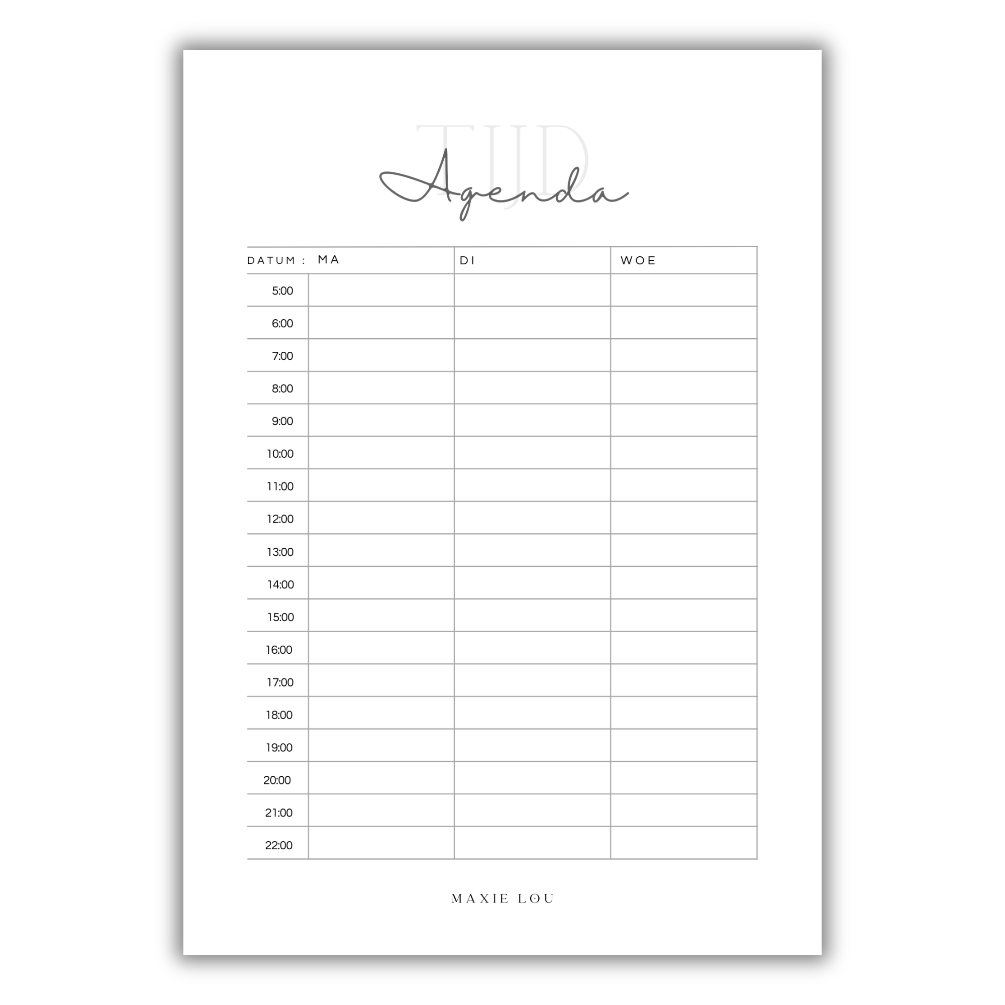 Tijd Agenda