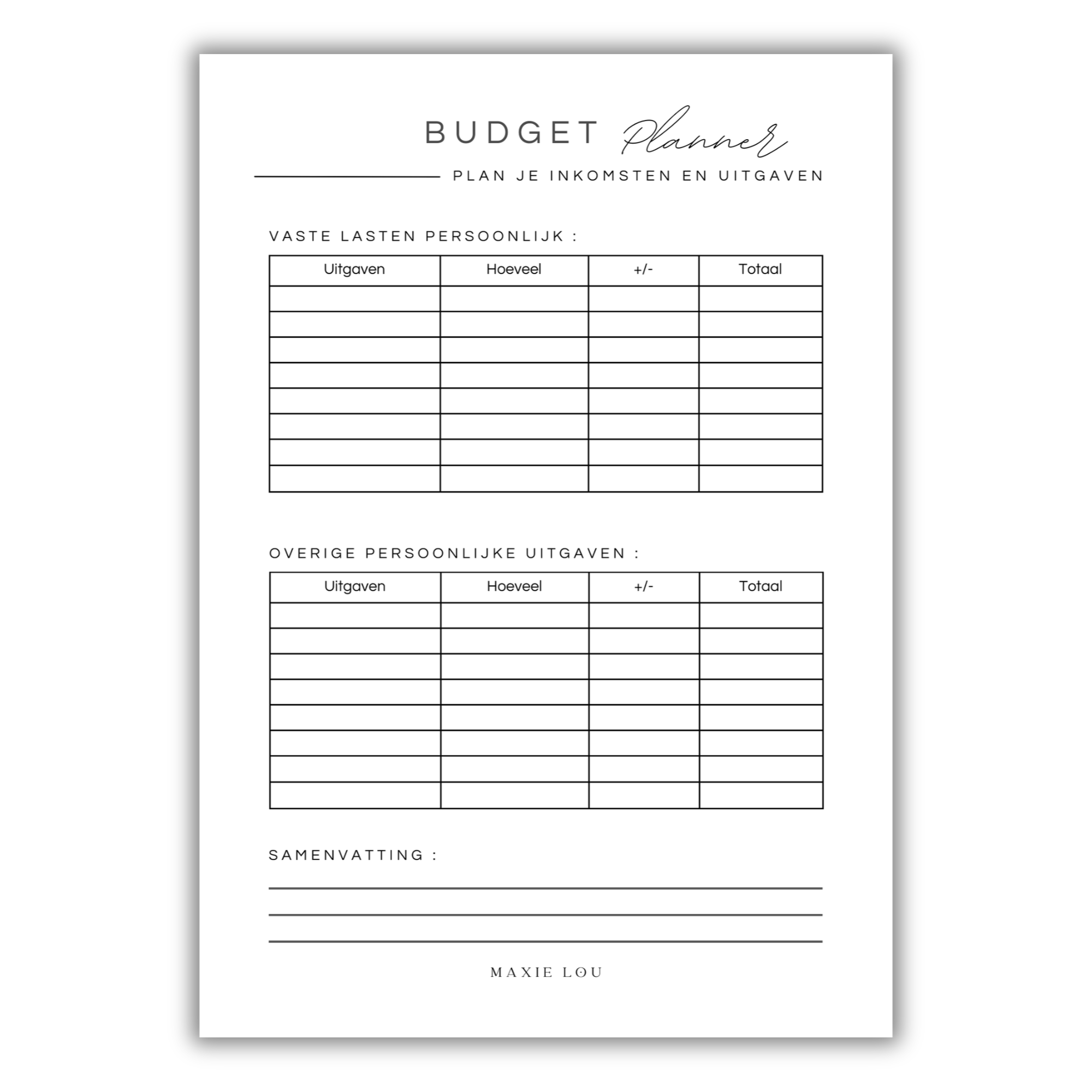 Budget Planner