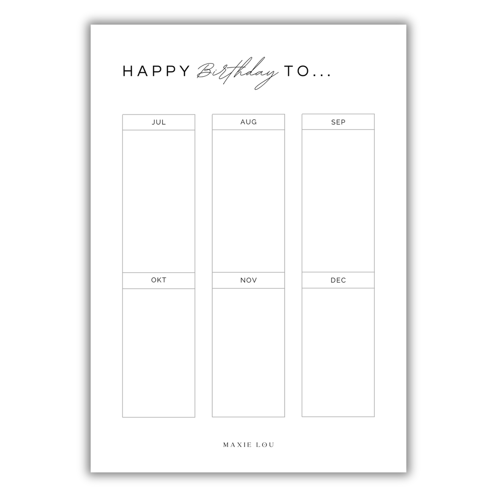 Birthday Kalender
