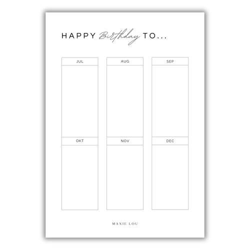 Birthday Kalender