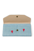 Denim Red Hearts Portemonnee